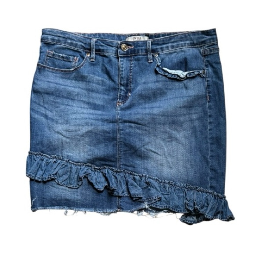 Vintage America Blue Denim Mini Skirt